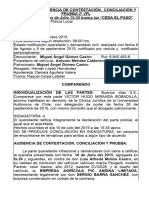 Minuta de Audiencia de Contestación, Conciliación y Prueba POLICIA LOCAL2miranda