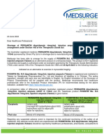 Dear HCP Letter Shortage of PERSANTIN Dipyridamole