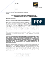 2 - Comunicado Clientes y Certificacion Curaduria Aokinawa - Licencia de Construccion