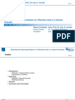 Hydrodynamic Bearing Analysis of A Planetary Gear in A Geared