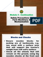 Module 4 (2) - Safety Precautions For Farm Machinery - Mechanization-CONTINUATION