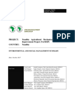 Namibia - Namibia Agricultural Mechanisation and Seed Improvement Project NAMSIP - ESMP Summary