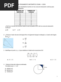 Exani Ii 2024 Pensamiento Matematico