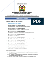 Vacancies in The County Govt of Machakos