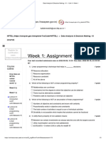 Data Analysis & Decision Making - III - Unit 4 - Week 1