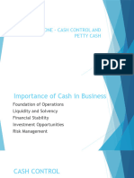 Chapter One - Cash Control and Petty Cash