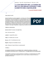 DJ 2014 184 Efectos de La Inscripción Del Acuerdo de Disolución de Una Sociedad Anónima y Del Nombramiento Del Liquidador