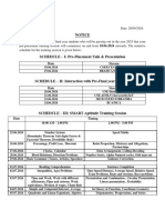 2025 Batch Placement Training Schedule.