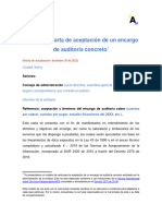 19 Carta de Aceptación de Un Encargo de Auditoría Concreto