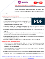 Important Weekly Current Affairs PDF 15 To 21 May 2024