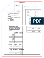 Determinantes y Adjetivos para Cuarto de Secundaria