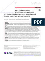 Effect of Probiotic Supplementation On Lipoprotein-Associated Phospholipase A2 in Type 2 Diabetic Patients A Randomized Double Blind Clinical Controlled Trial