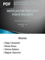 Inspeção em Pórticos e Ponter Rolantes