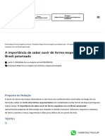 A Importância de Saber Ouvir de Forma Respeitosa em Um Brasil Polarizado - Correção de Redação Enem e Vestibulares - Imaginie