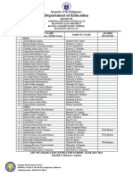 Hangga Es List of Graduating Pupils For School Year 2023 2024