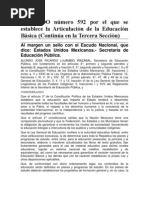 ACUERDO Número 592 Por El Que Se Establece La Articulación de La Educación Básica