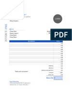 Rental Invoice Template 6 Excel