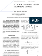 Performance of Mimo-Ofdm System For Rayleigh Fading Channel: Pallavi Bhatnagar, Jaikaran Singh, Mukesh Tiwari