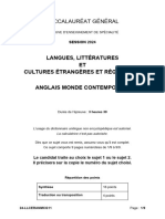 Bac 2024 LLCER Anglais Monde Contemporain Groupe 1 J2