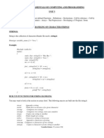 Ge2112 - Fundamentals of Computing and Programming: Unit V Functions and Pointers