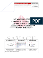 Pets-Reparación de Puerta Corrediza, Instalación de Soporte-Almacén de Repuestos Mantenimiento-Planta Intracan