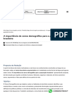 A Importância Do Censo Demográfico para A População Brasileira - Correção de Redação Enem e Vestibulares - Imaginie