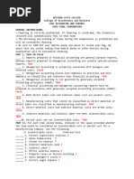 Cost Accounting Final Exam Answer Key