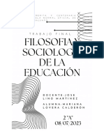 Filosofia y Sociologia de La Educación