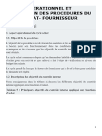 Aspect Operationnel Et Evaluation Des Procedures Du Cycle Achat - Fournisseur