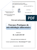 Polycopie Travaux Pratiques Microbiologie Alimentaire Licence Microbiologie Loucif Lotfi