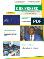 REVUE DE PRESSE EDUCATION DU 02 Au 06 Aout 2021