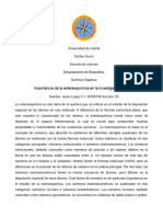 Ensayo Importancia de La Estereoquímica en La Investigación Medica