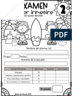 Examen Segundo Grado - Tercer Trimestre