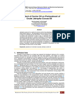 The Potent of Carrier Oil On Pretreatment of Crude Jatropha Curcas Oil