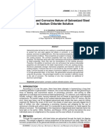 Mechanical and Corrosive Nature of Galvanized Steel in Sodium Chloride Solution