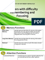 Learners With Difficulty Remembering and Focusing