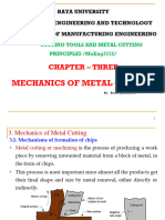 Mechanics of Metal Cutting: Chapter - Three