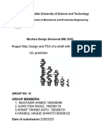 Design and Fea of A Shaft With Fatigue Life Prediction - Group-18