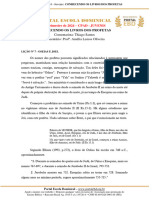 Esboço Da Lição 7 - Oseias e Joel - Prof . Amélia Lemos Oliveira