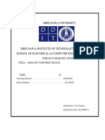 Dire Dawa University: Stream Communication Engineering Title: - Hollow Conceret Block