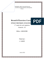 Recueil D'exercices Corrigés D'electronique Analogique - GM1-GSTR1