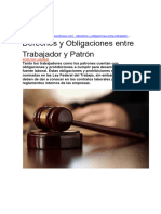 3.1 Derechos y Obligaciones Entre El Trabajador y Patron