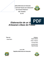 Elaboración de Un Vino Artesanal A Base de Fresas