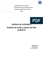 Analisis de Modo y Efecto de Falla (AMEF)