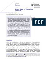 LECTURA SESIÓN 4 University Academics' Usage of Open Access Institutional Repositories