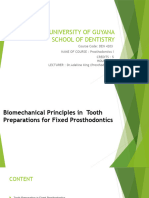 Biomechanical Principle of Tooth Prep