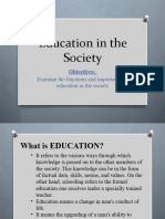 Education in The Society