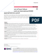 The Management of Heart Failure Cardiogenic Shock: An International RAND Appropriateness Panel