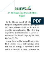 1st 10 Nights and Days of Dhul-Hijjah