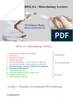 Lecture 1 - Principles of Recombinant DNA Technology